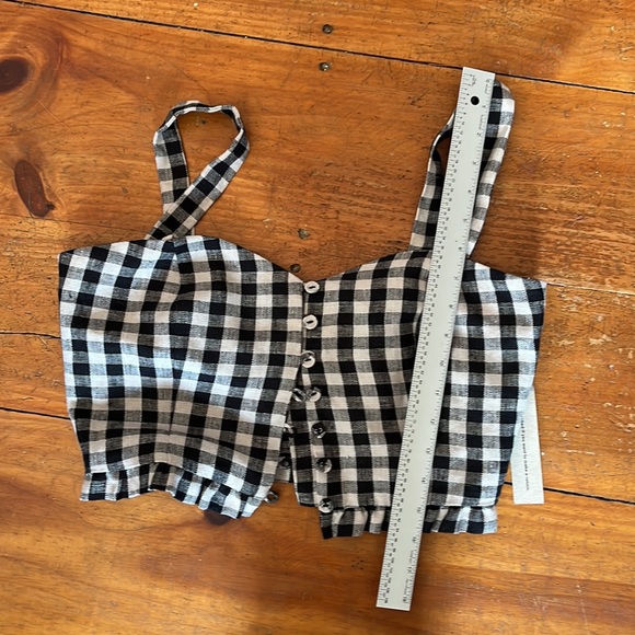 Reformation black beige crop top - Picture 6 of 11